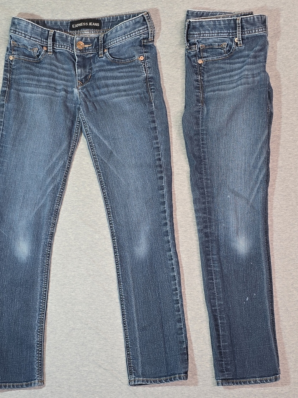 2 Pair Express Low Rise Cropped Skinny Jean Womens 0R Denim One Pair Damaged